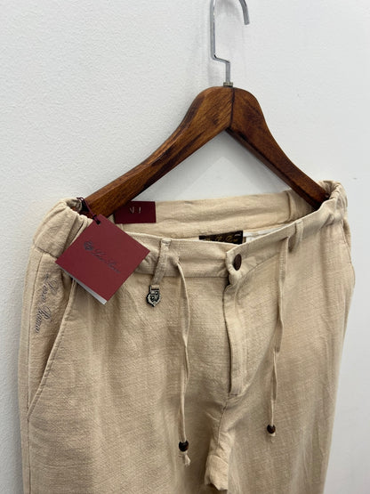 Παντελόνι Linen Loro Piana Μπέζ