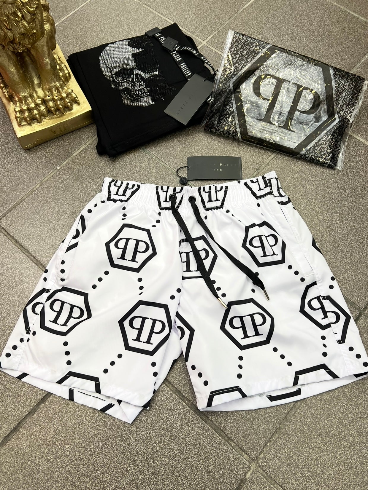Philip Plein Μαγιό White/Black Swimwear