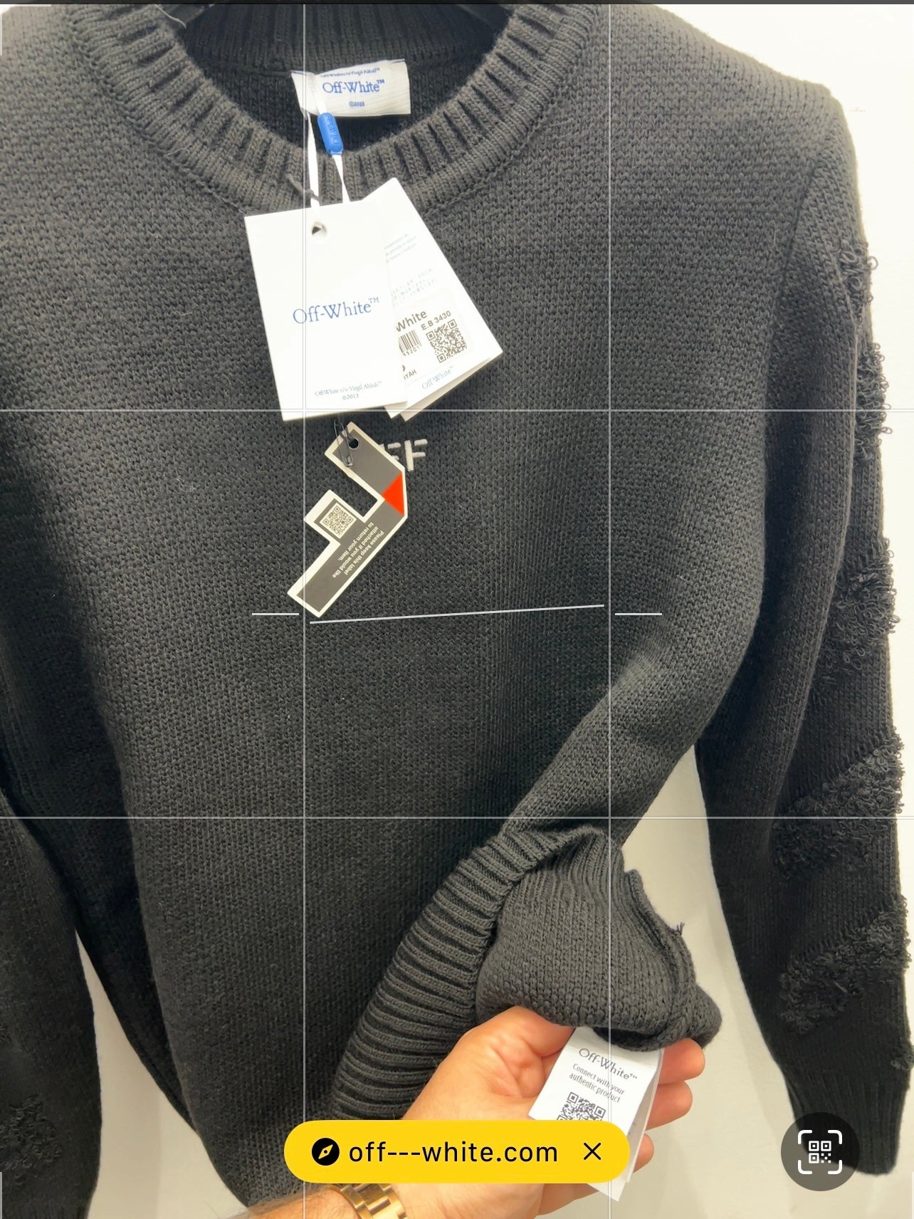 Sweater Πλεκτό Off White Μαύρο 3Α