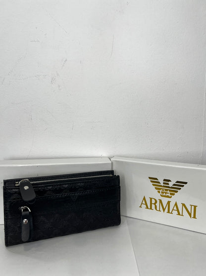Leather Πορτοφόλι Armani Μαύρο Multiuser