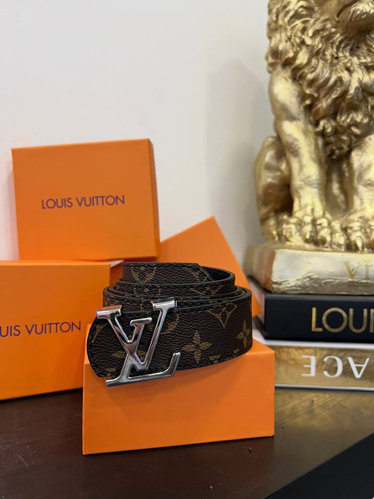 Ζώνη Δερμάτινη Louis V Brown/Silver