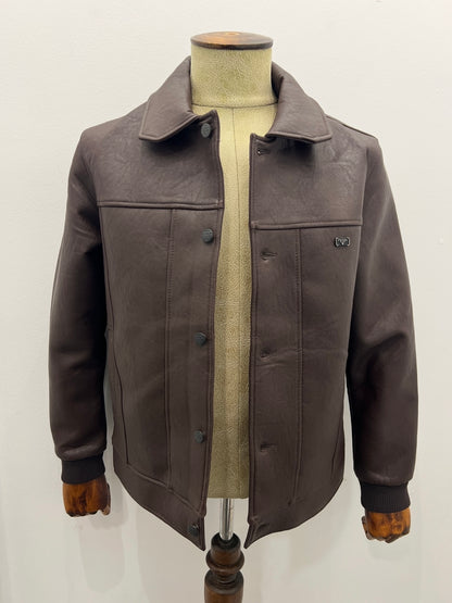 Leather Jacket Καφέ Prada