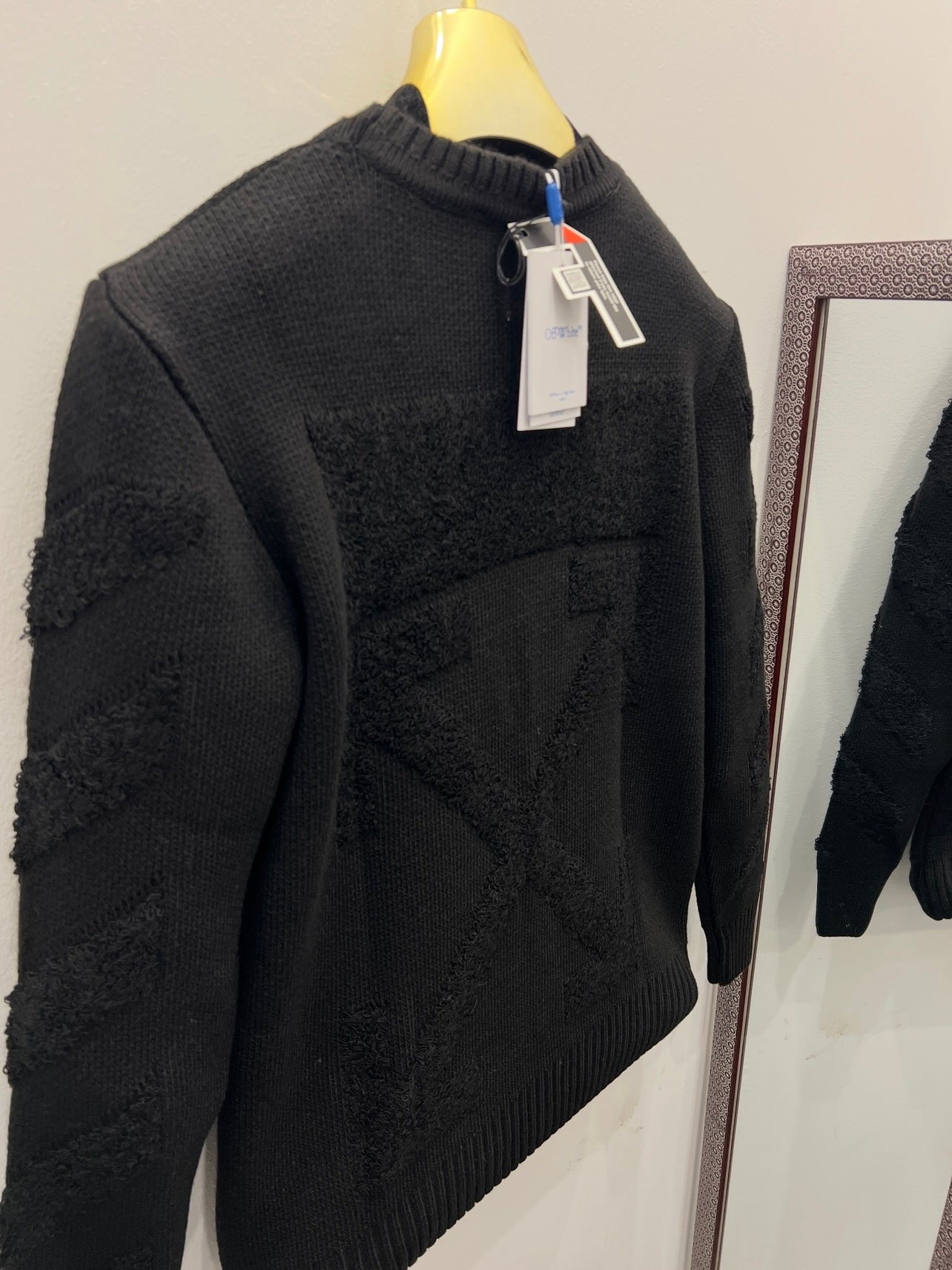 Sweater Πλεκτό Off White Μαύρο 3Α