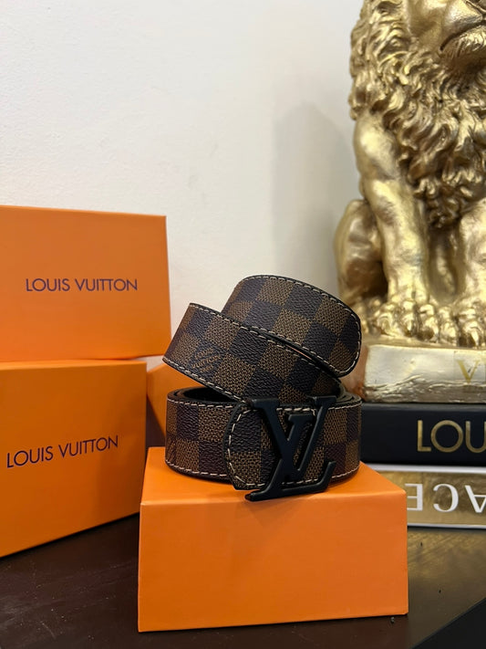 Ζώνη Δερμάτινη Louis V Damier Black/Brown