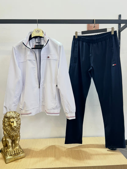 Σετ Tommy Hilfiger Tracksuit Λευκό/Μπλέ WindProof
