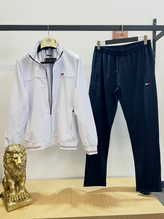 Σετ Tommy Hilfiger Tracksuit Λευκό/Μπλέ WindProof