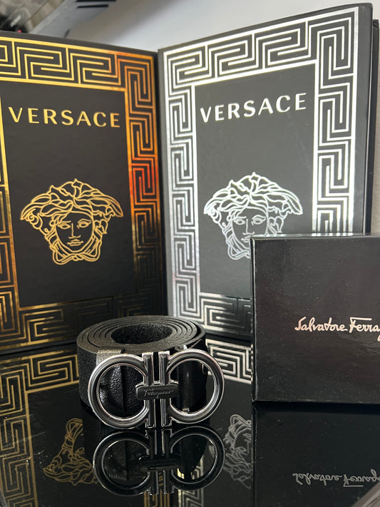 Ζώνη Δερμάτινη Ferragamo Μαύρη