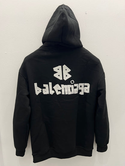 Hoodie Μαύρο Balenciaga OverSize Φούτερ