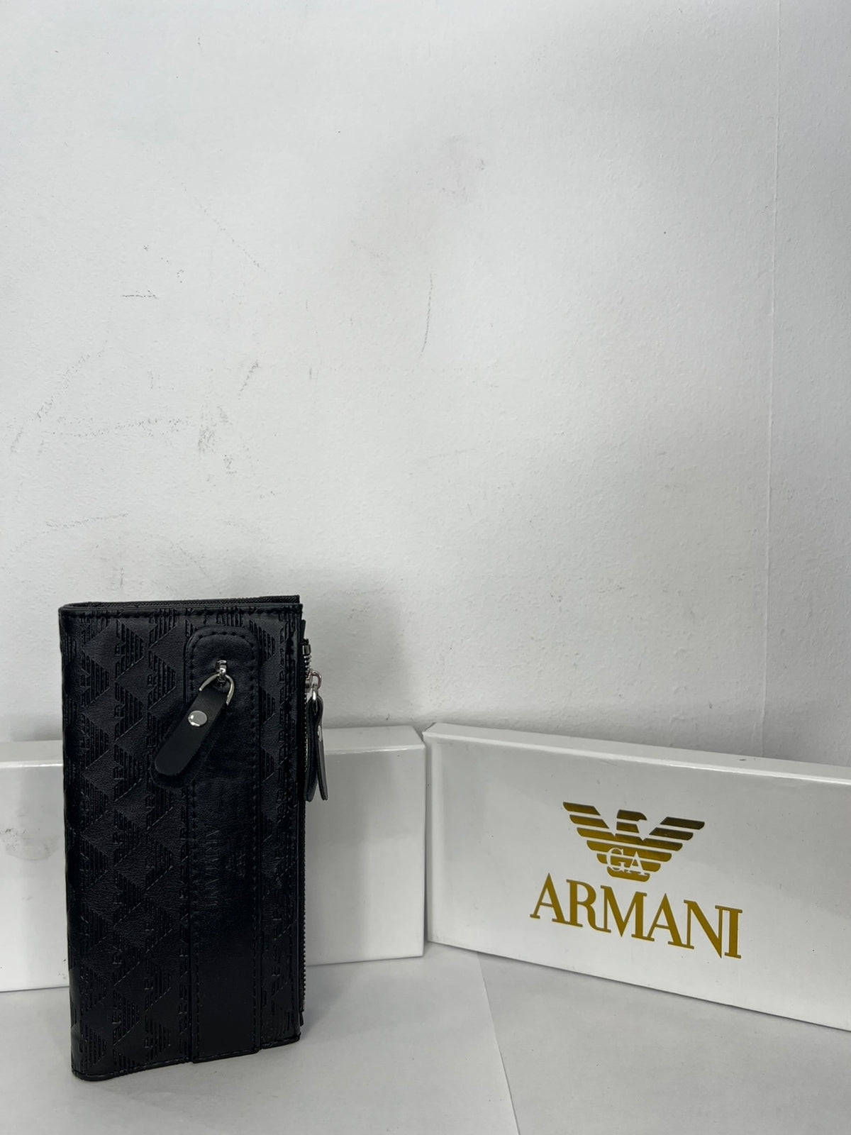Leather Πορτοφόλι Armani Μαύρο Multiuser