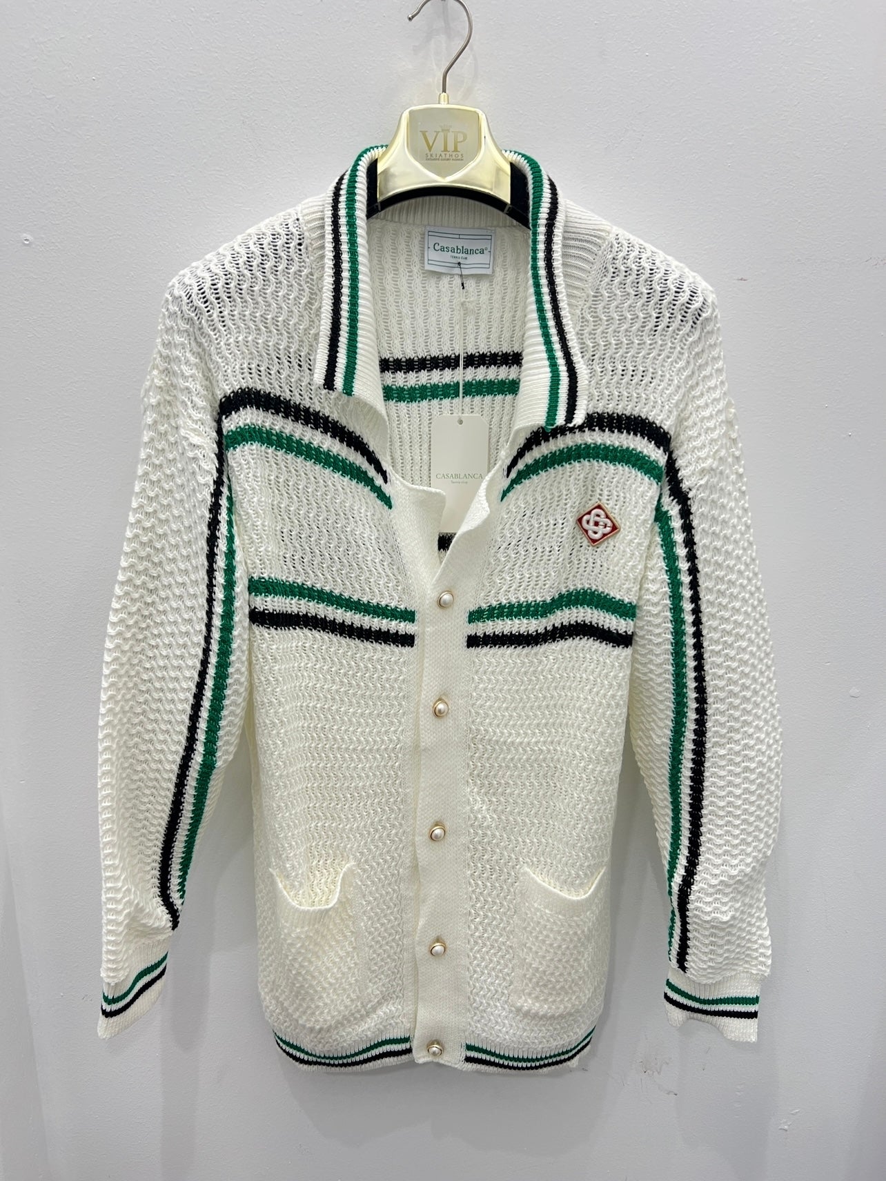 Sweater Ζακέτα Casa Blanca Πλεκτή Λευκή 3Α