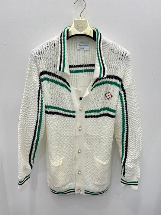 Sweater Ζακέτα Casa Blanca Πλεκτή Λευκή 3Α