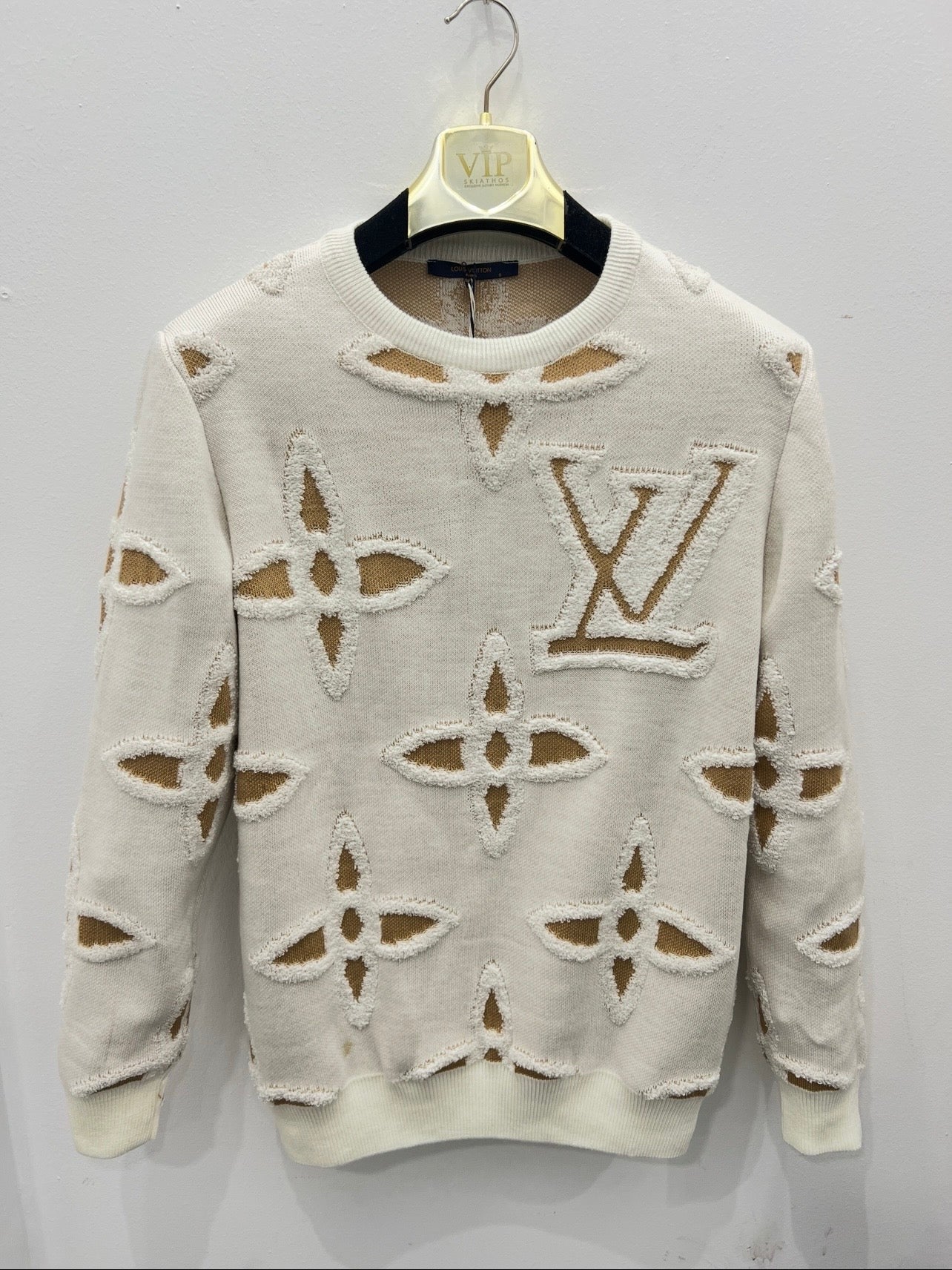 Sweater Πλεκτό LV Μπέζ/Άσπρο