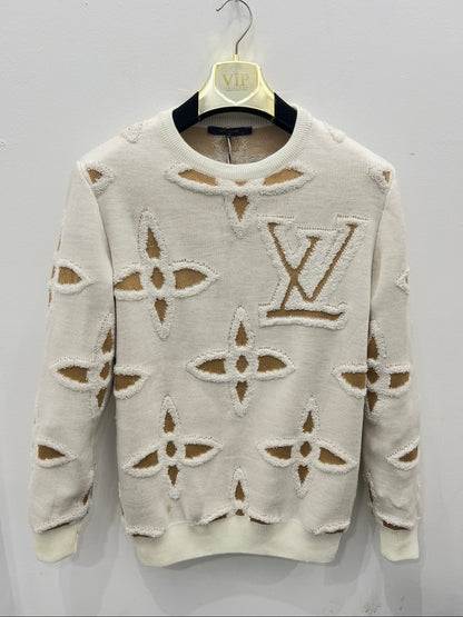 Sweater Πλεκτό LV Μπέζ/Άσπρο