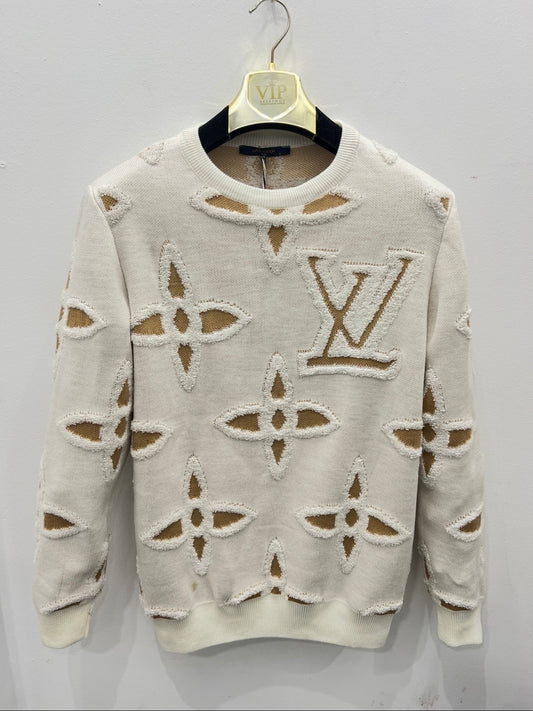 Sweater Πλεκτό LV Μπέζ/Άσπρο