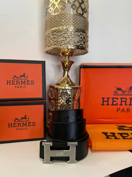 Ζώνη Δερμάτινη Hermes BL/Silver