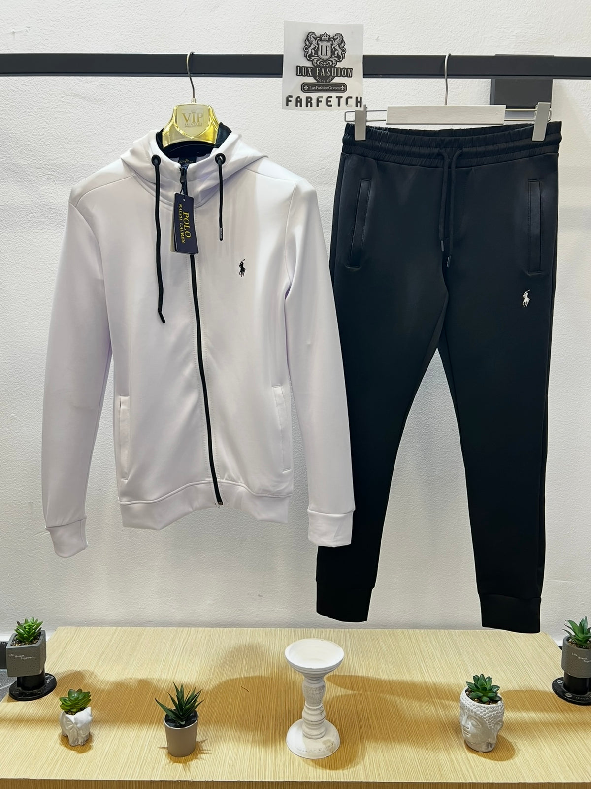 Φόρμα Ralph Lauren Dry Fit Tracksuit Λευκό/Μαύρο