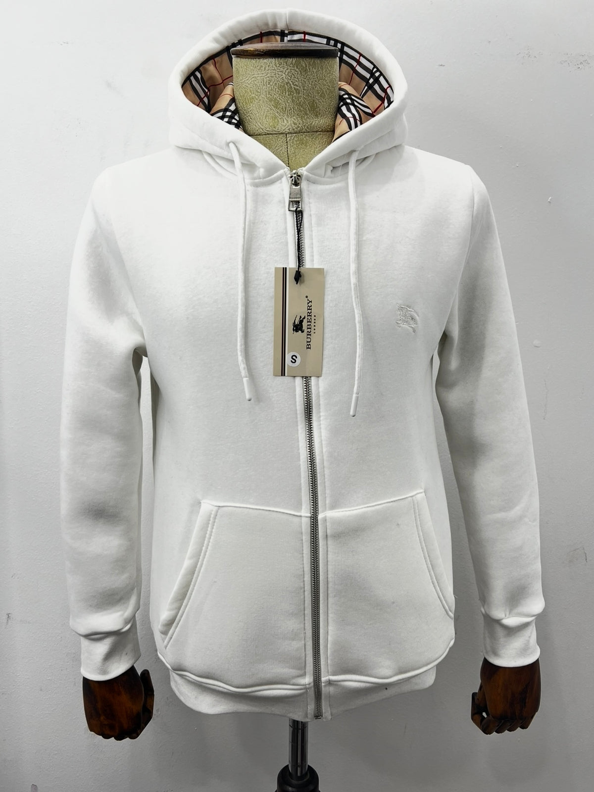 Ζακέτα Fleece Hoodie Burberry Λευκή
