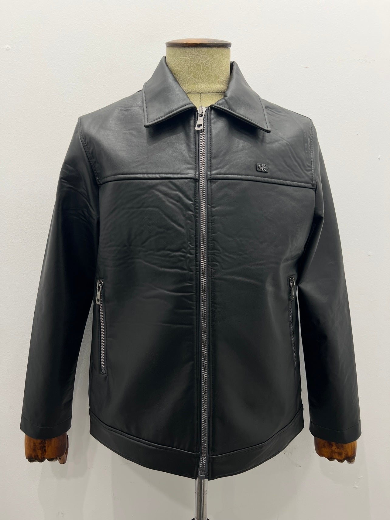 Leather Jacket Μαύρο Calvin Klein