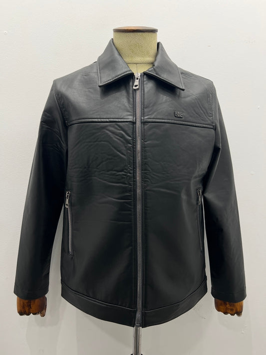 Leather Jacket Μαύρο Calvin Klein
