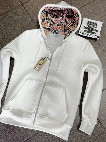 Ζακέτα Fleece Hoodie Burberry Λευκή