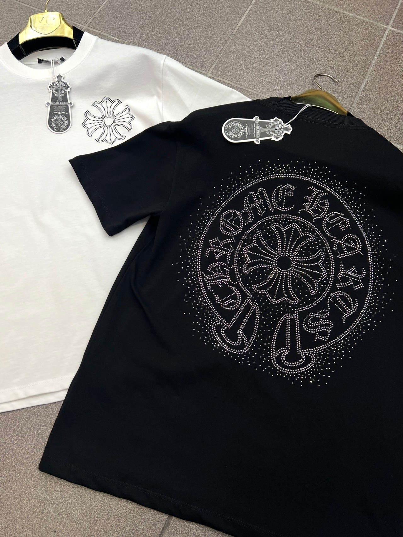 3A T-Shirt Chrome Hearts Rhinestone OverFit Μαύρη