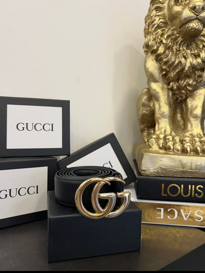 Ζώνη Δερμάτινη Gucci Black/Gold
