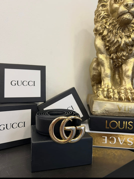 Ζώνη Δερμάτινη Gucci Black/Gold