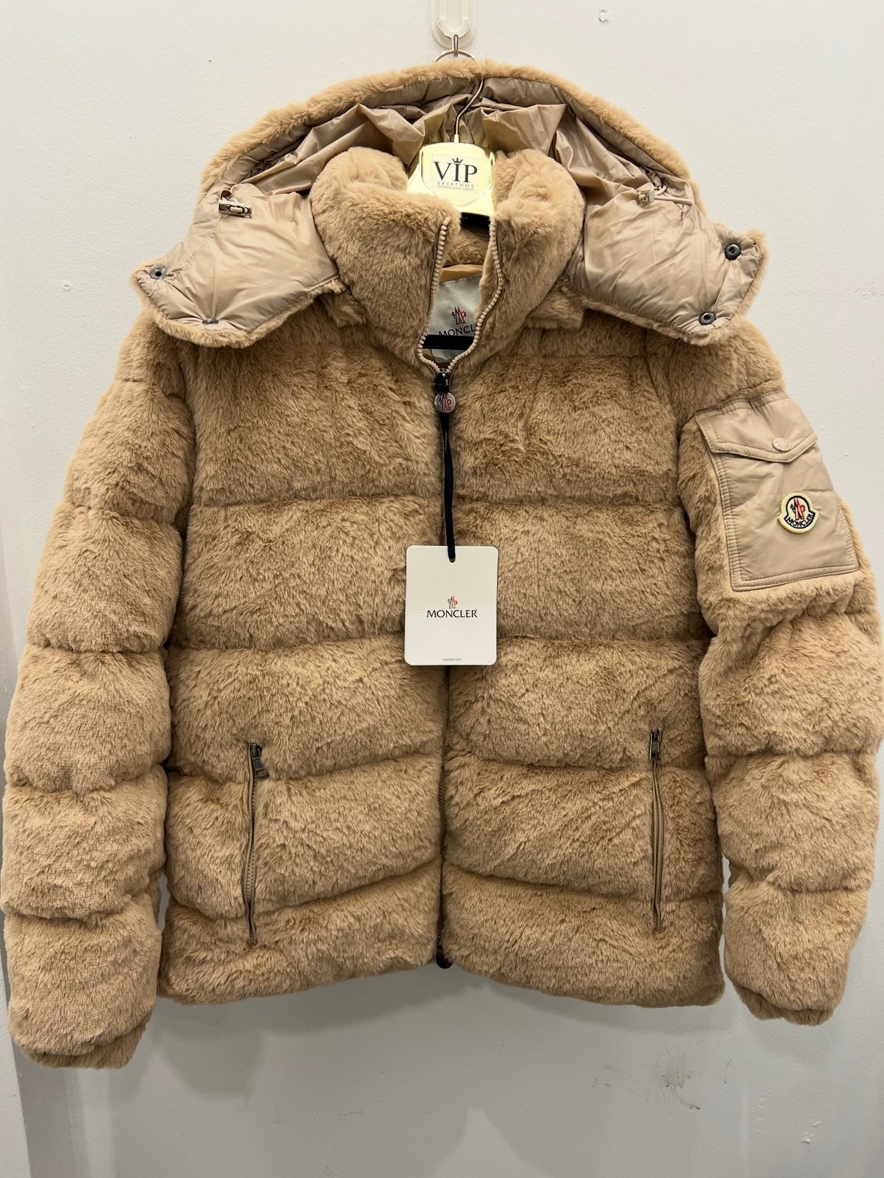Fur Jacket Μπέζ Moncler Luxury 3Α