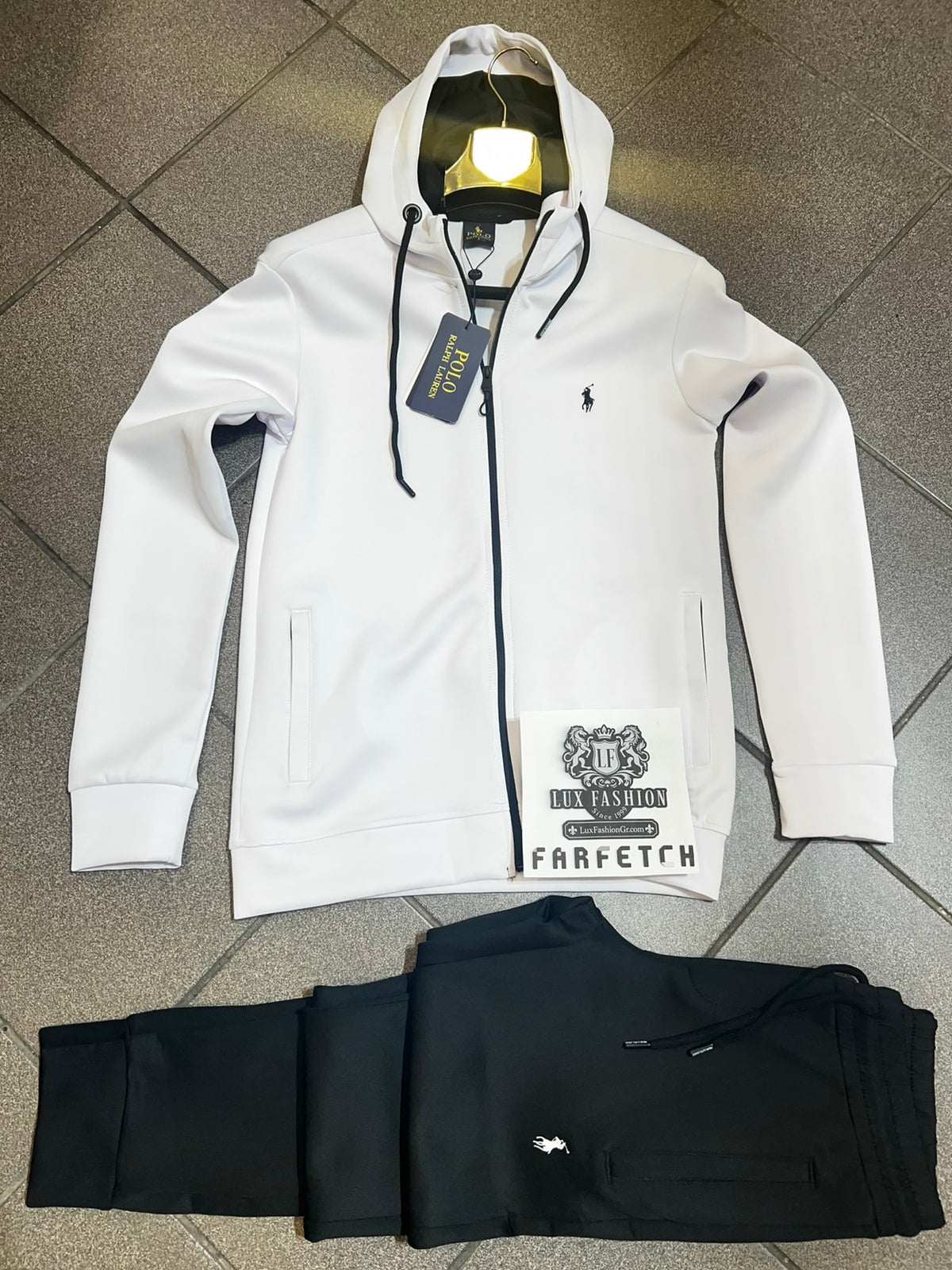 Φόρμα Ralph Lauren Dry Fit Tracksuit Λευκό/Μαύρο