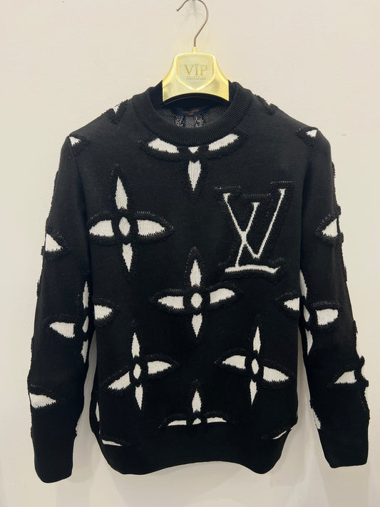 Sweater LV Πλεκτό Μαύρο/Άσπρο