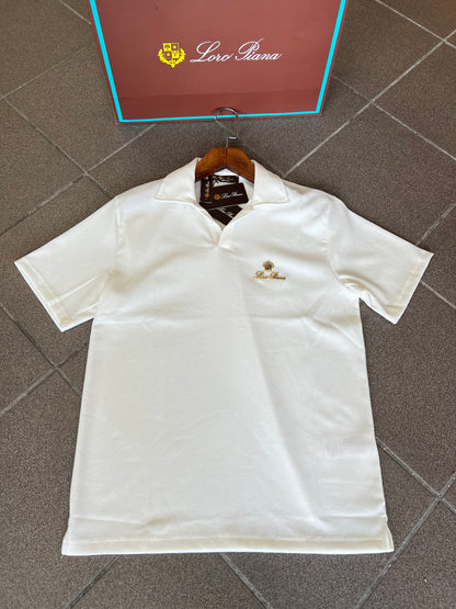 Μπλούζα Loro Piana Polo Άσπρη