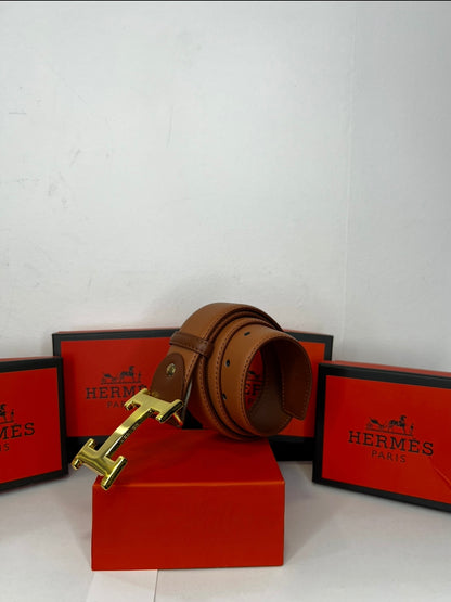 Δερμάτινη Ζώνη Hermes DoubleFace Brown/Gold