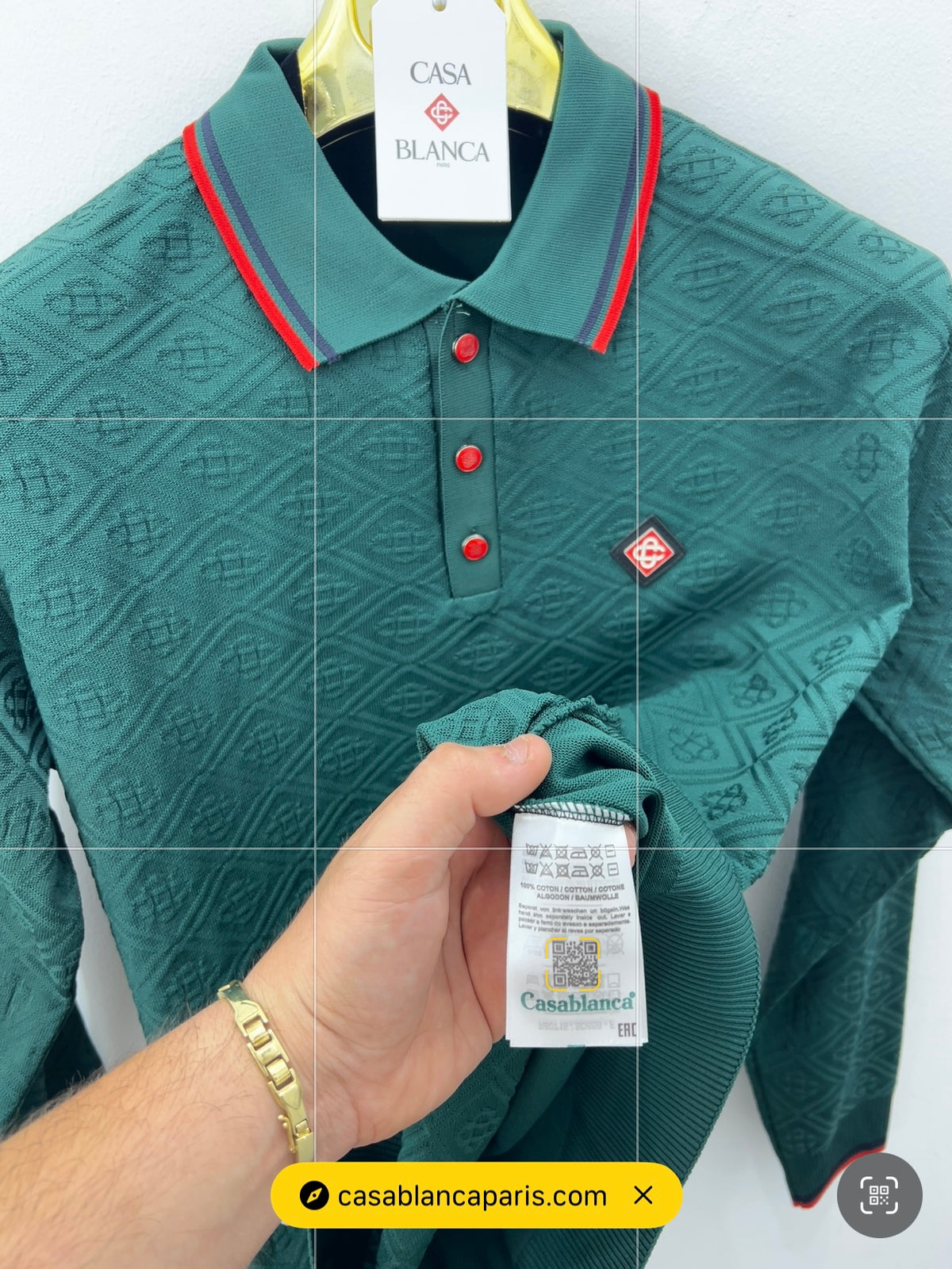 3A Polo Μπλούζα Casa Blanca Λαδί Longsleeve