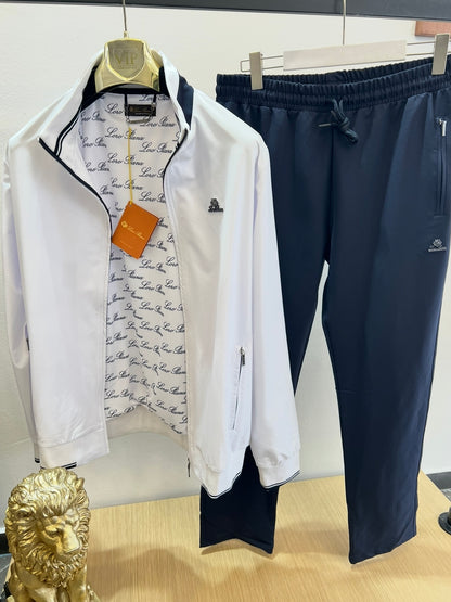 Σετ Loro Piana Tracksuit Λευκό/Μπλέ WindProof