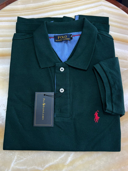 Ralph Lauren Dark Green Πράσινο Polo Pique Cotton