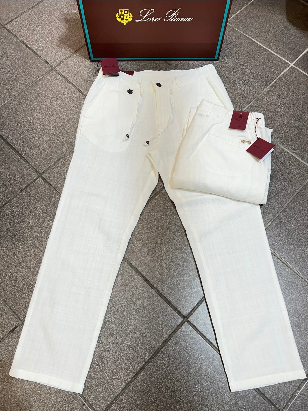 Παντελόνι Linen Loro Piana Λευκό