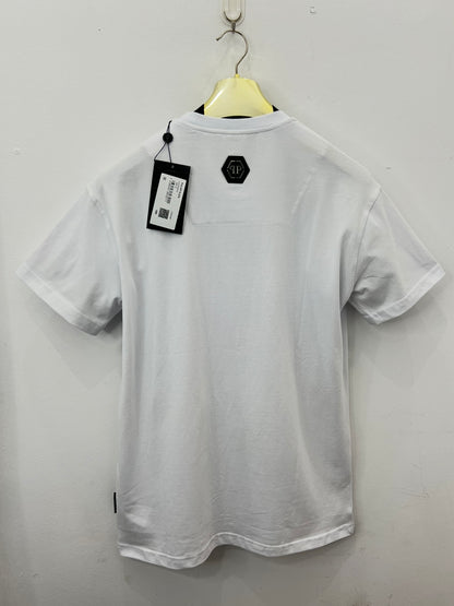 T-Shirt Rhinestone 3Α Philip Plein Skeleton Άσπρο