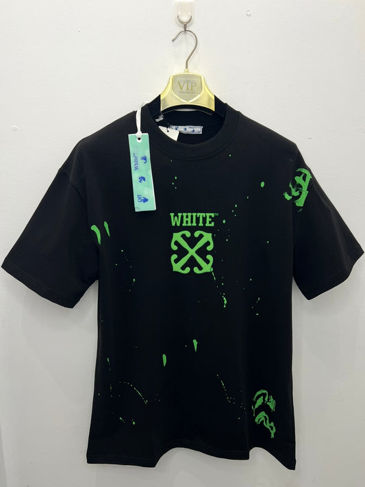 3A T-Shirt Oversized Plus Off-White Black /Green