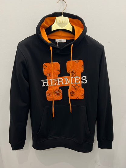 Hoodie Φούτερ Hermes Μαύρο