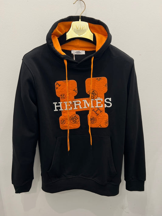 Hoodie Φούτερ Hermes Μαύρο