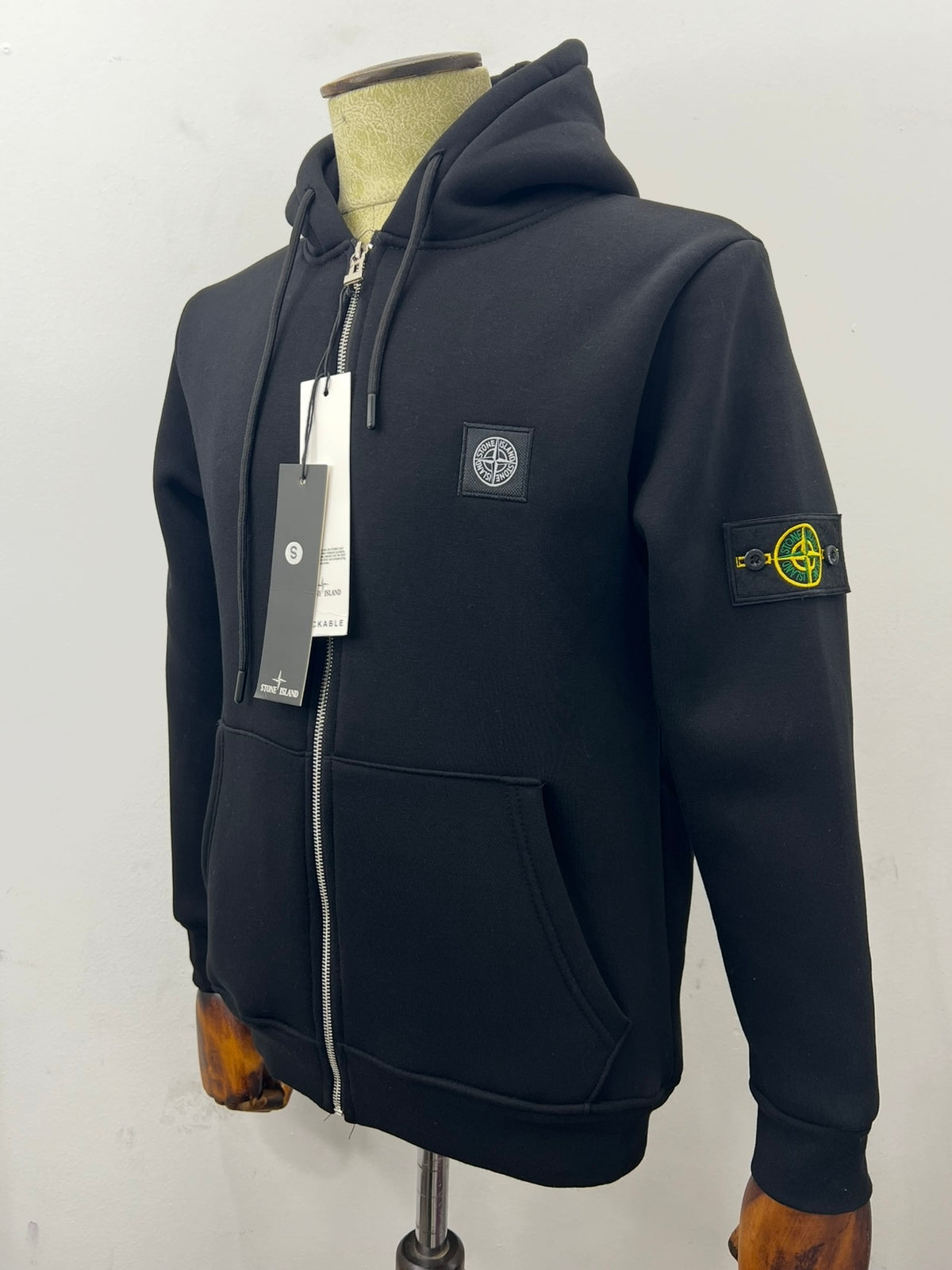 Ζακέτα Fleece Stone Island Hoodie Μαύρη