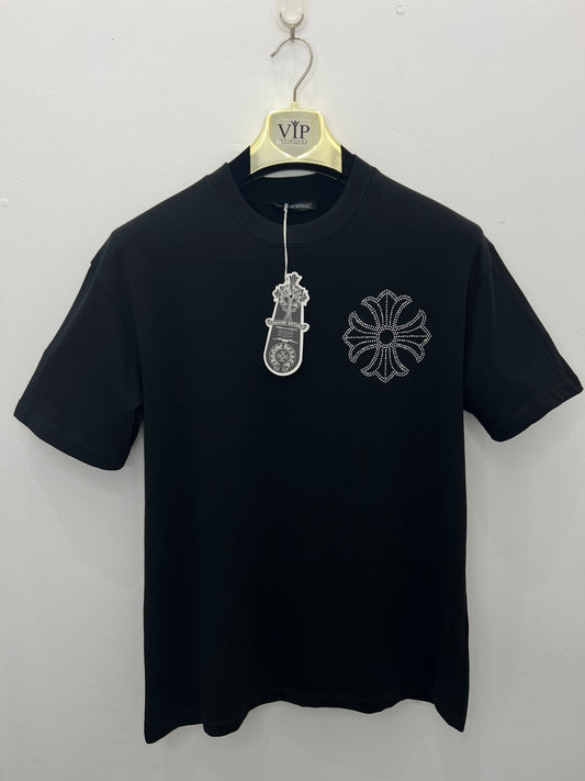 3A T-Shirt Chrome Hearts Rhinestone OverFit Μαύρη