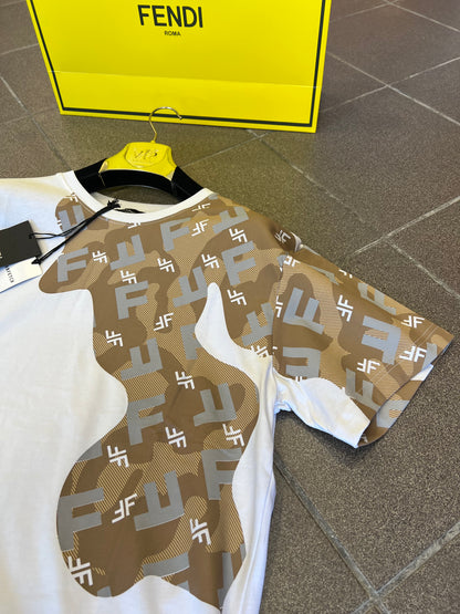 3Α T-Shirt Fendi Over Fit White Oxfrd