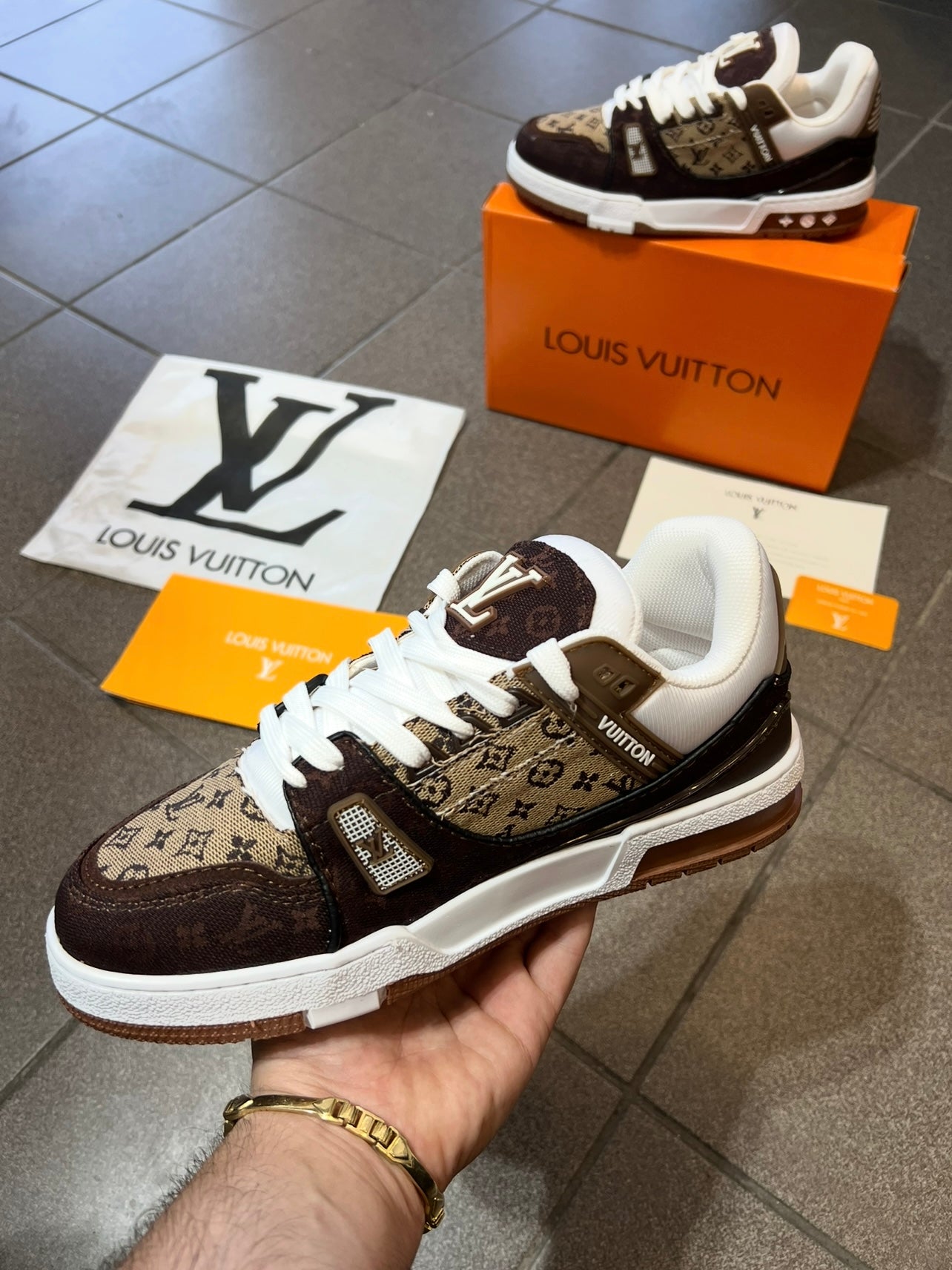Trainers LV Sneakers Brown/White