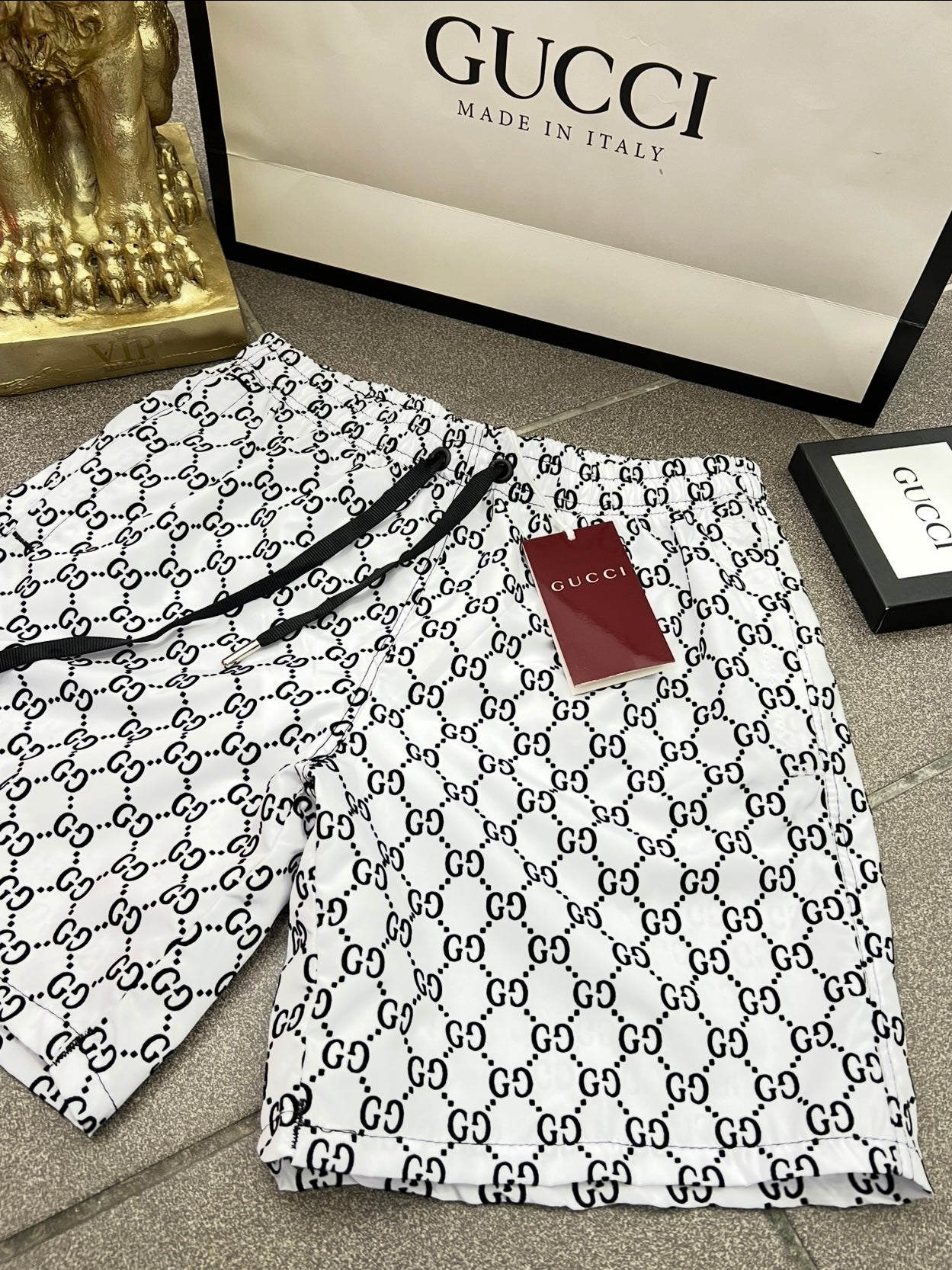 Gucci Μαγιό White/Black Velvet Swimwear