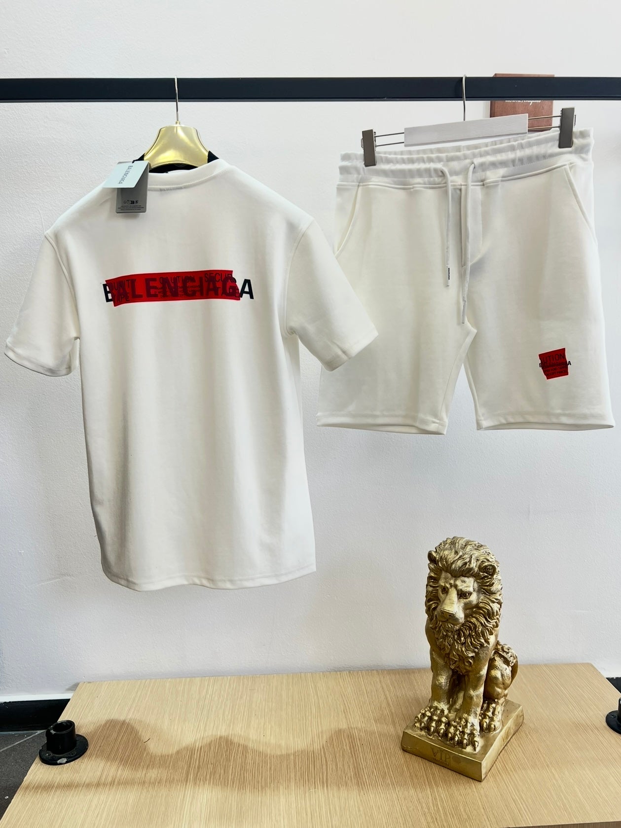 Summer Σετ 3Α Balenciaga Άσπρο/Κόκκινο