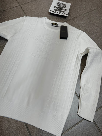 Sweater Versace Λευκό Cotton