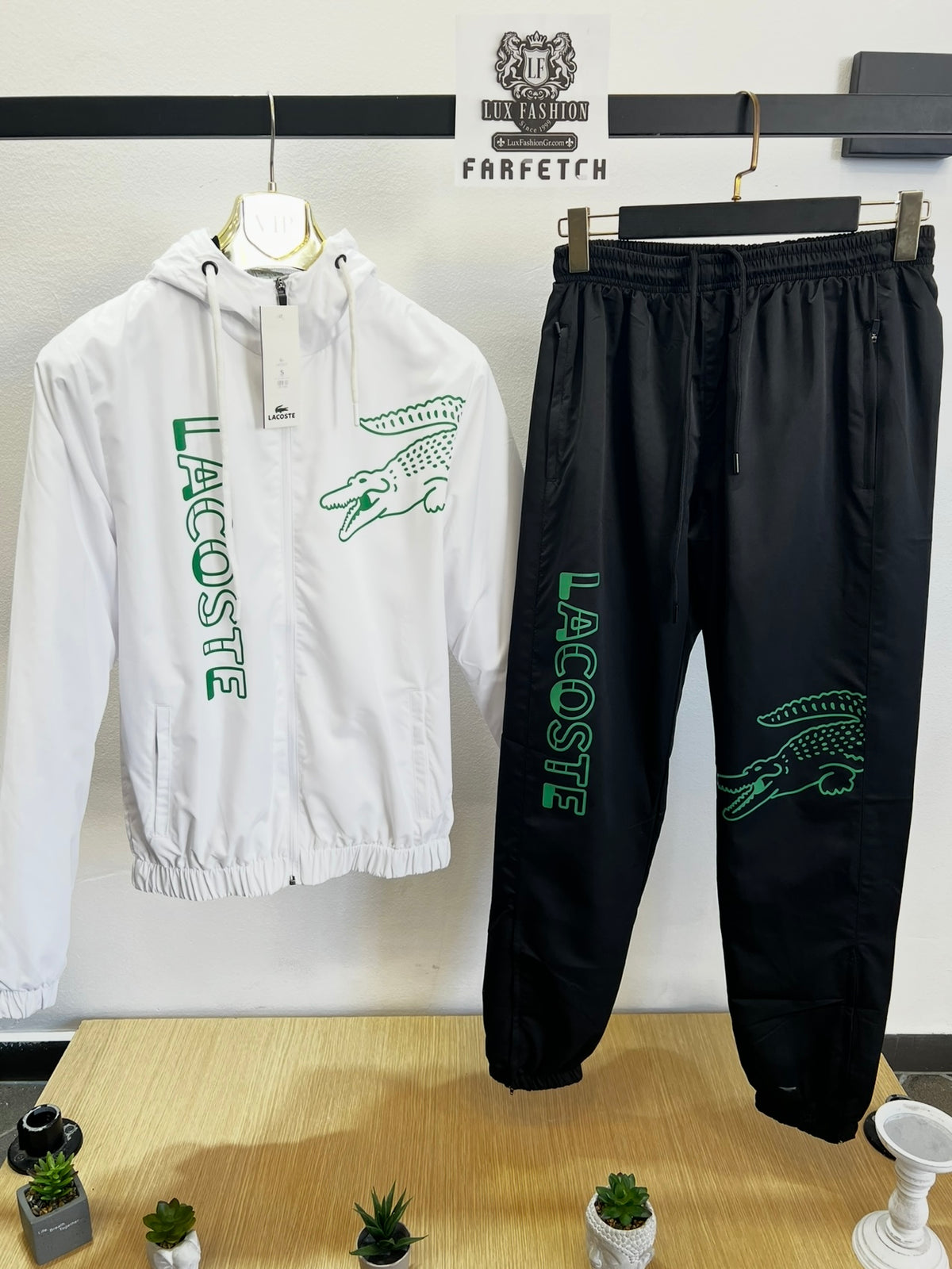 WindProof Lacoste Tracksuit Σετ Άσπρο