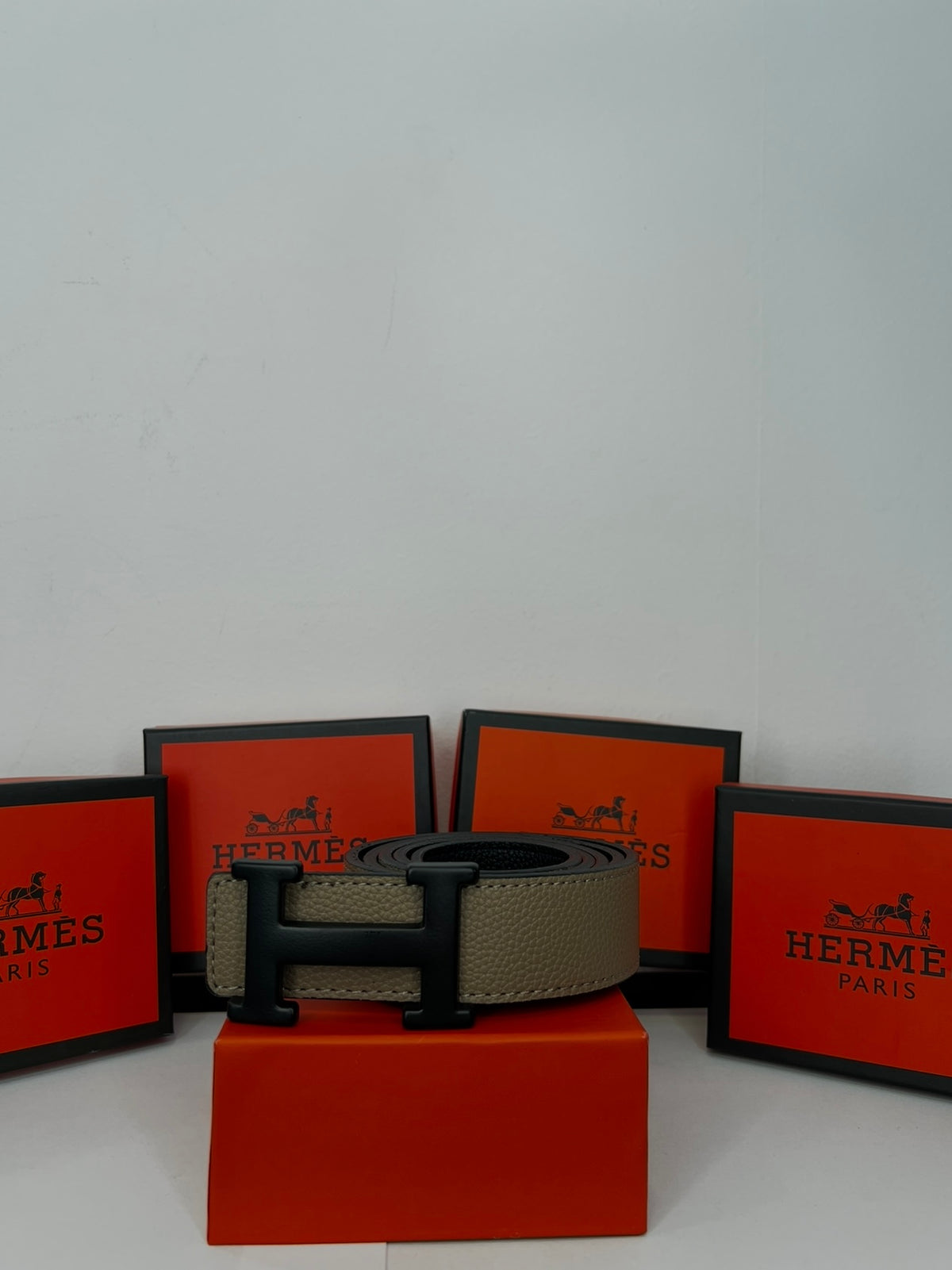 Δερμάτινη Ζώνη Hermes DoubleFace Coffee/Black