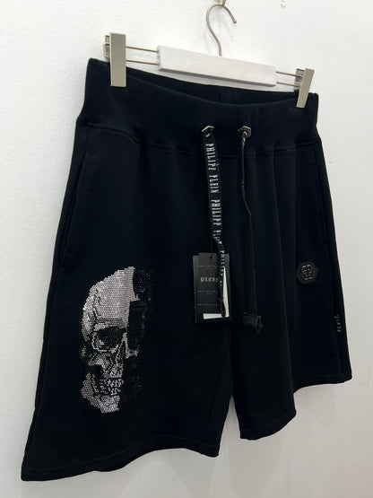 Shorts Μαύρο Philip Plein Rhinestone Skull